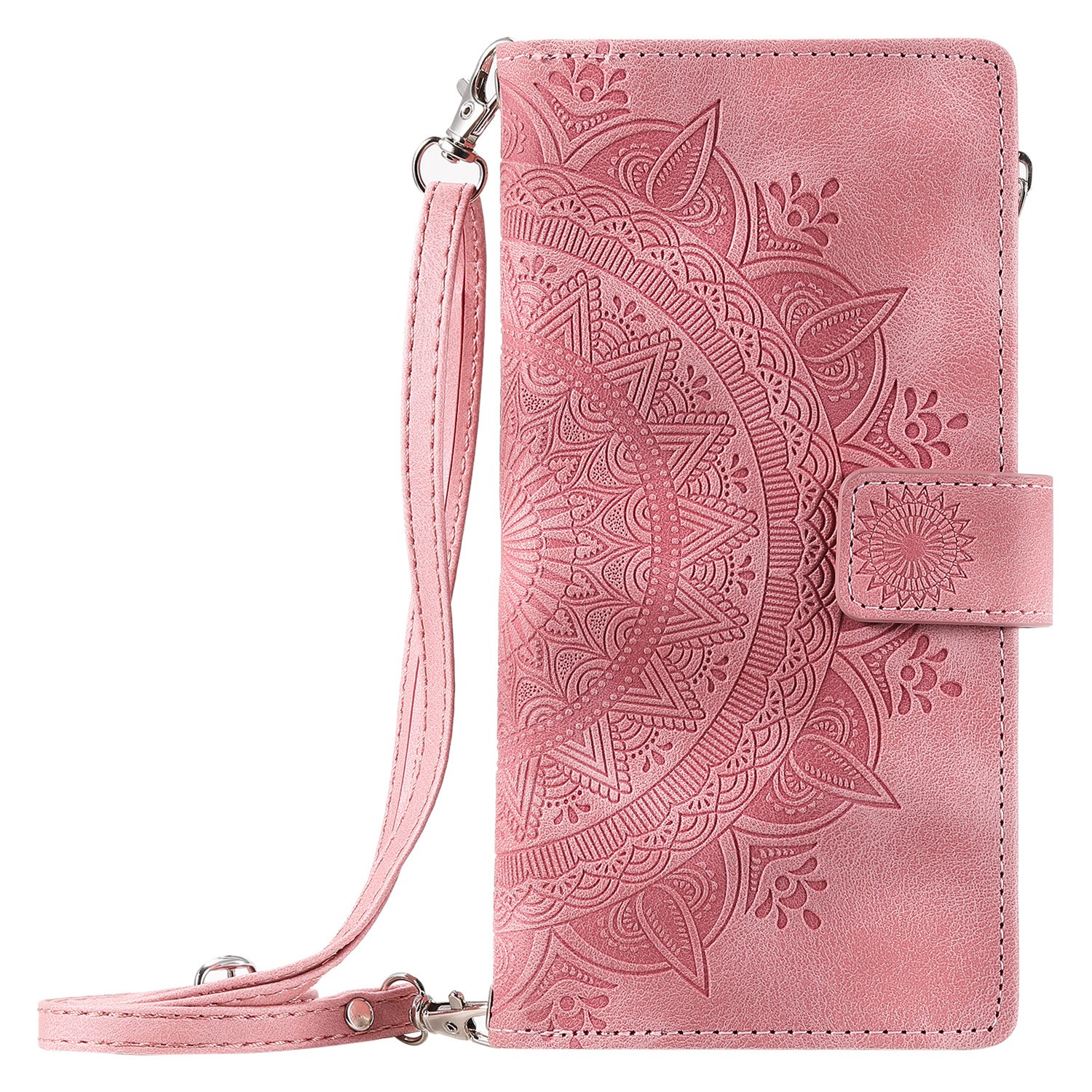 Multi-card Embossed Totem Leather Card Zipper Bag Phone Case