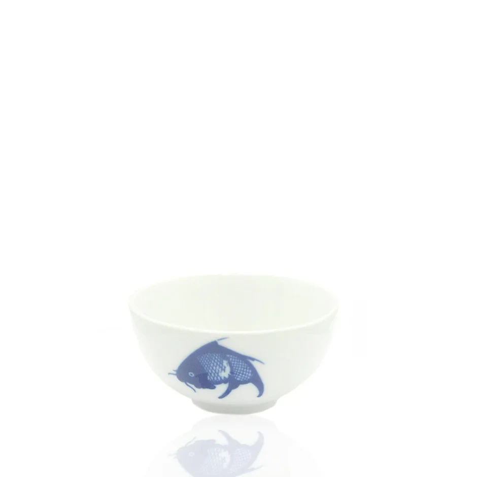 Crockery Bowl Blue Carp 4"