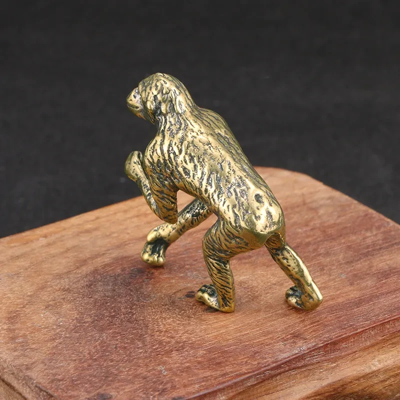 Distressed Pure Copper Orangutan Ornaments Office Study Fun Decoration