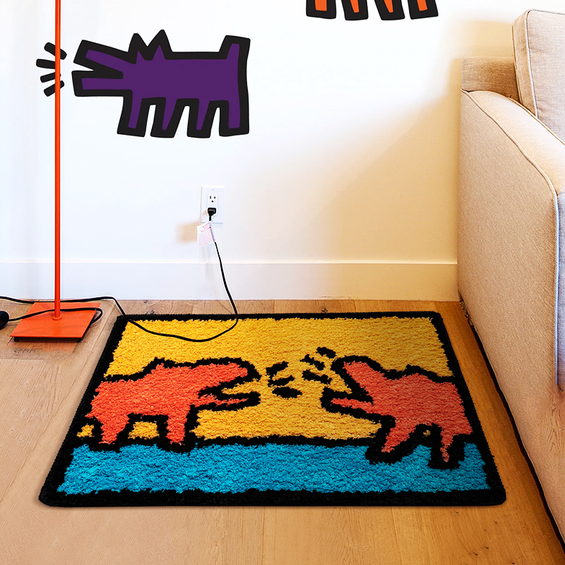 Small Animal Bedside Plush Bedroom Hippo Carpet