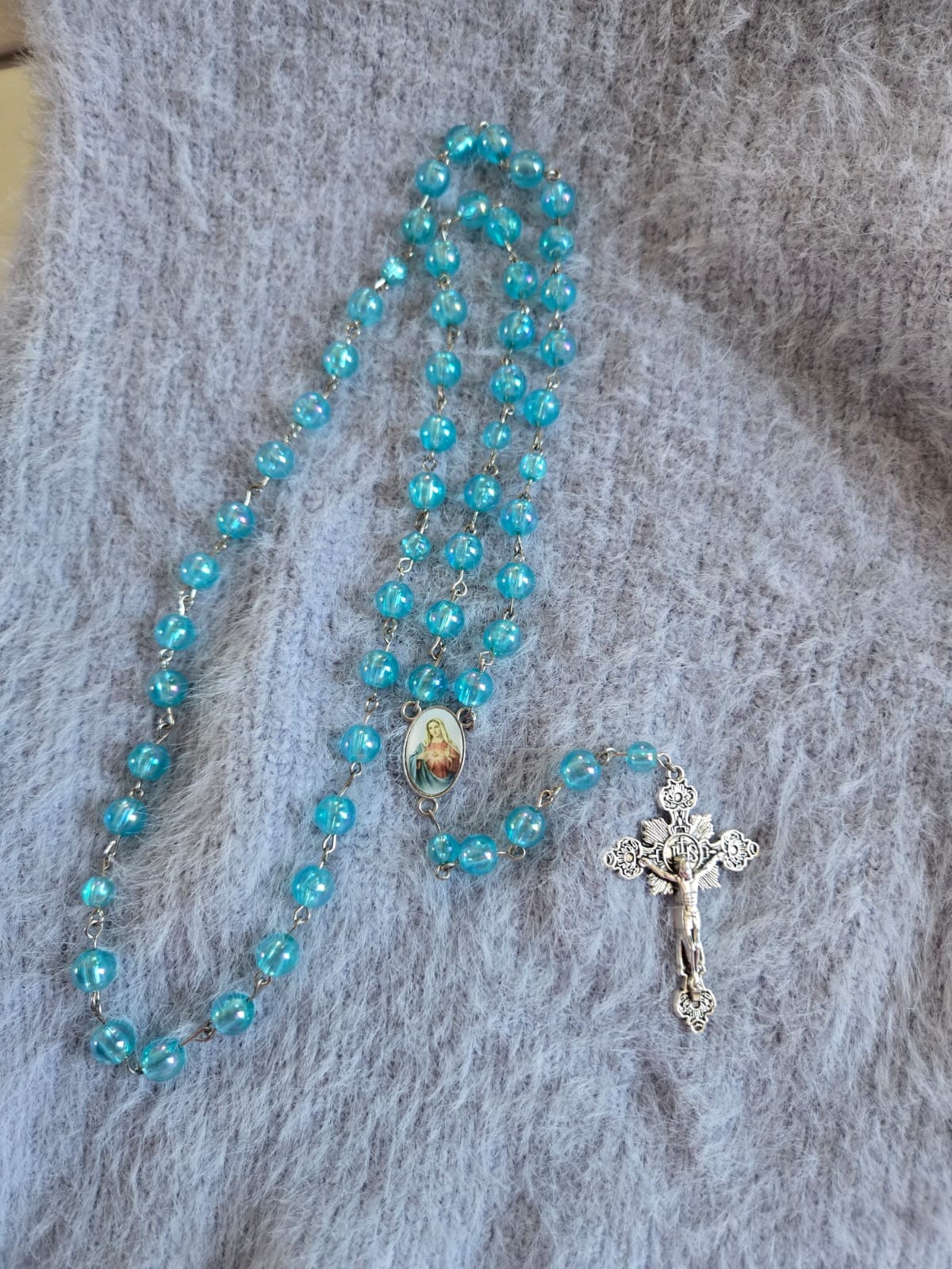 Sacred Heart of Mary Blue Rosary NZ MADE