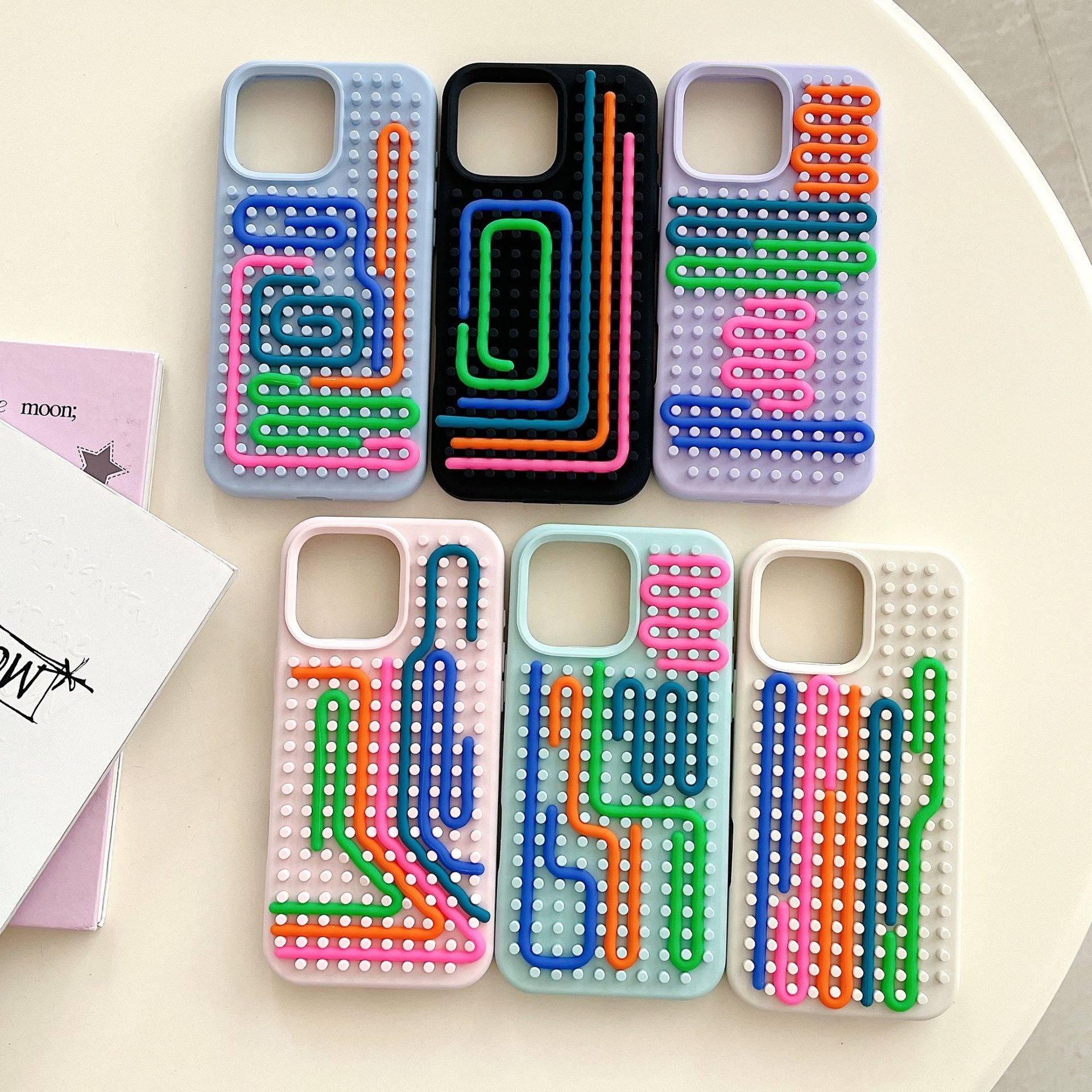 Color Stripes Silicone Phone Case Drop-resistant