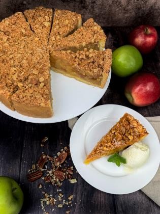 Pie Crumble Apple Dutch 23cm 12 wedges