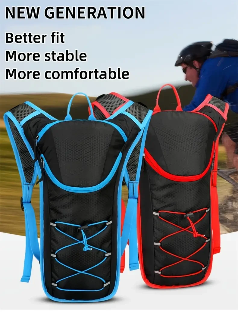 Close-fitting Outdoor Sports Backpack Bicycle Riding Backpack Reduces Vibration Small Sports Backpack Can Fix Water Bag Waterproof and Scratch-resistant Breathable Lightweight Chest Strap Includes Survival Whistle Jogging Cross-country Hiking Mountaineeri