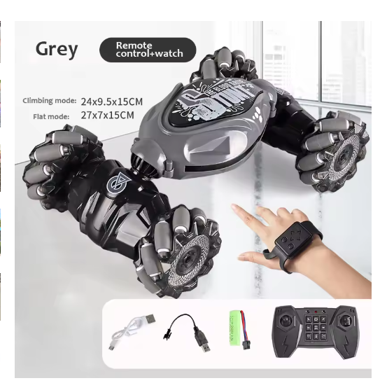 2024 Newest RC Stunt Car 2.4G Remote Control Cars RC Watch Gesture Sensor LED Rotation Gift Electronic Toy for Kids Boys