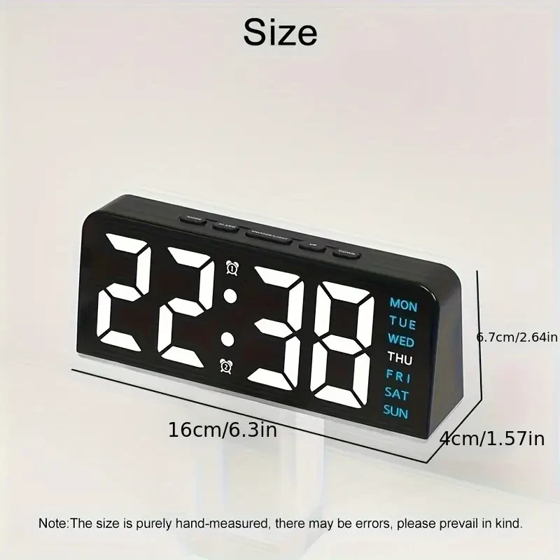 LED Digital Alarm Clock with Date Display