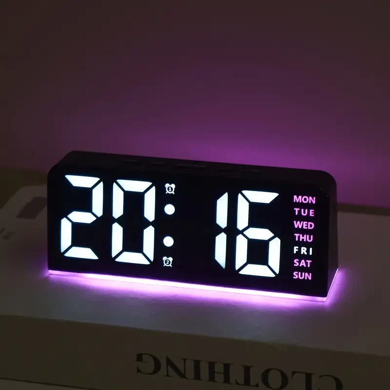 LED Digital Alarm Clock with Date Display