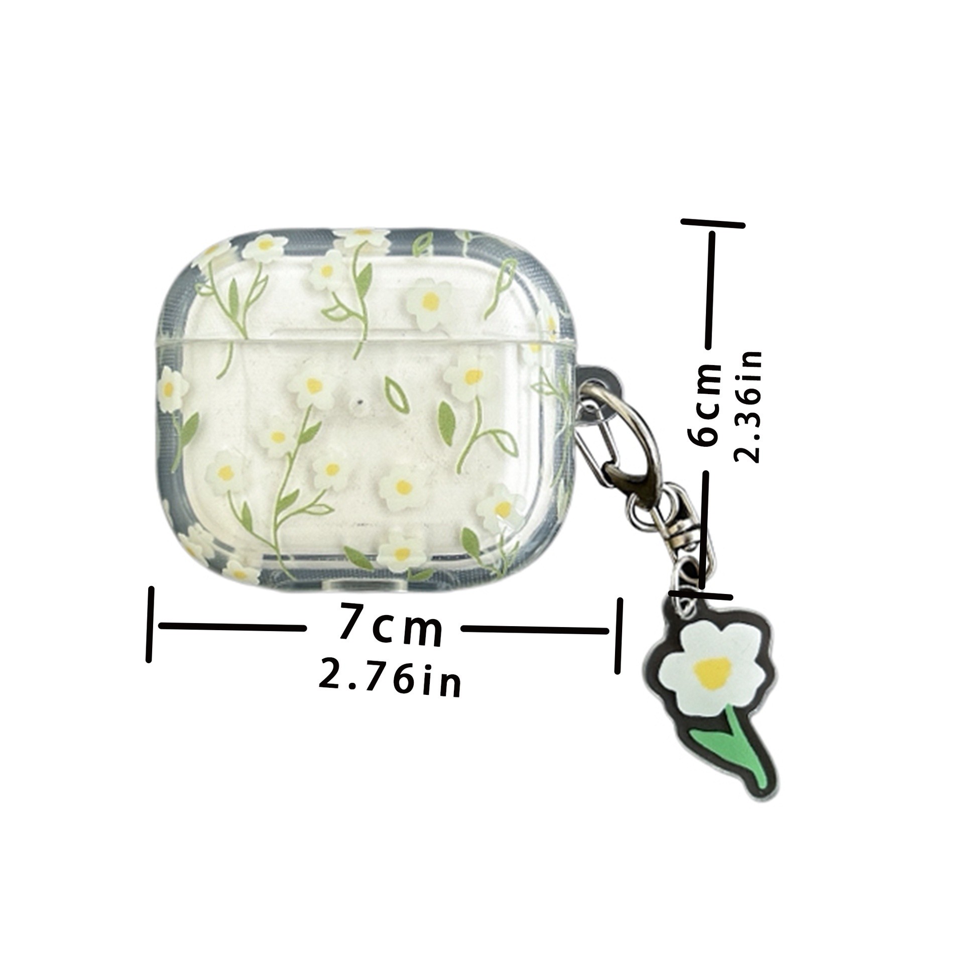 Bluetooth Headset Protective Cover White Floral High Transparent