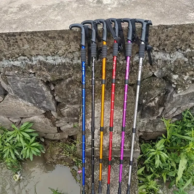 Ultra-Light Adjustable Trekking Pole with Ergonomic T-Handle & Anti-Shock System