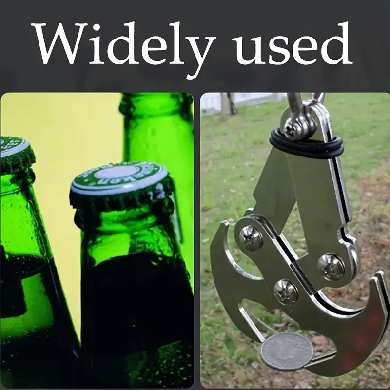 2pcs Stainless Steel Folding Grab Hook, Multifunctional Heavy-Duty Hook with 4 Claws