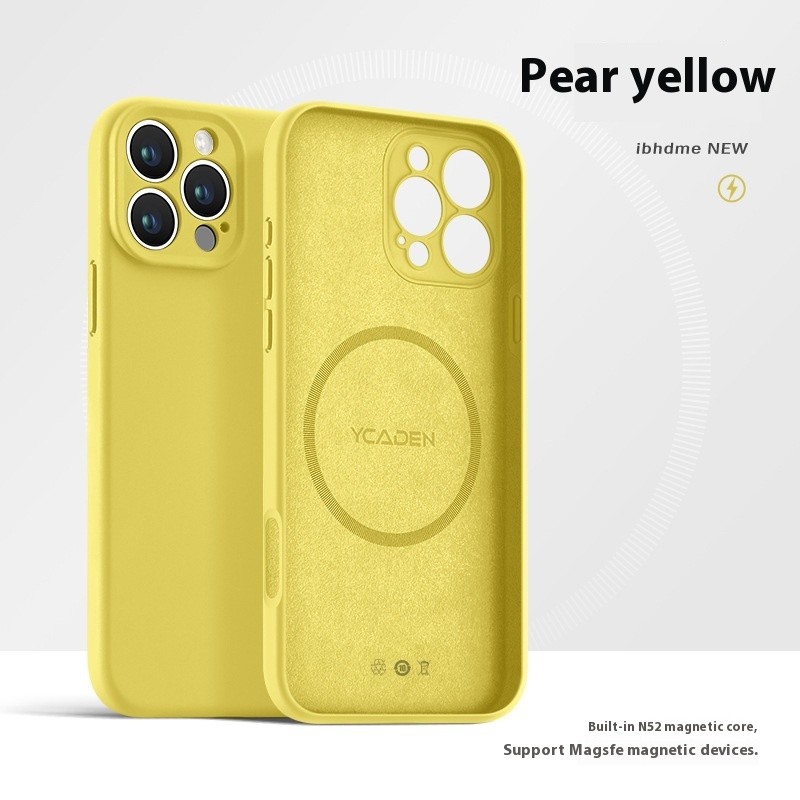 Phone Case Real Liquid Silicone Magnetic Ultra-thin Drop-resistant All-inclusive