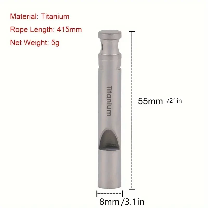 Ultra-Light Titanium Emergency Whistle with Lanyard
