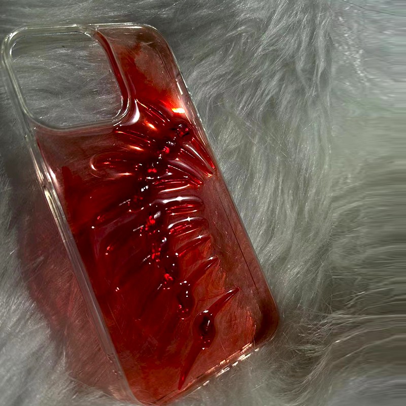 Creative And Versatile Red Dye Drop Adhesive Phone Case