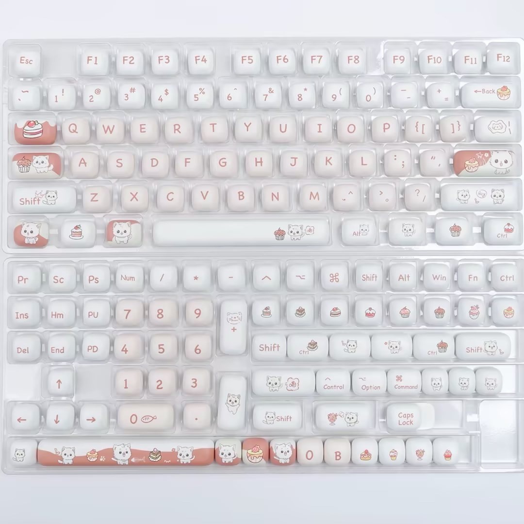 Cartoon Cute Dessert Cat Sublimation Key Cap