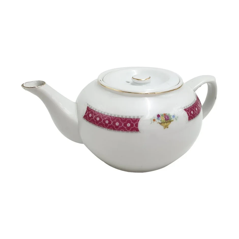 Crockery Tea Pot Rose Pat #2 Medium