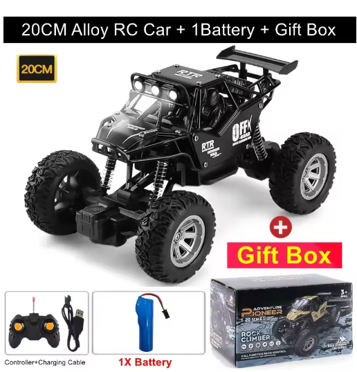 Remote Control Car RC Drift Truck with LED Lights 2WD 18KM/H High Speed Off-road Racing Vehicle Toy for Adults Kids Boys Girls