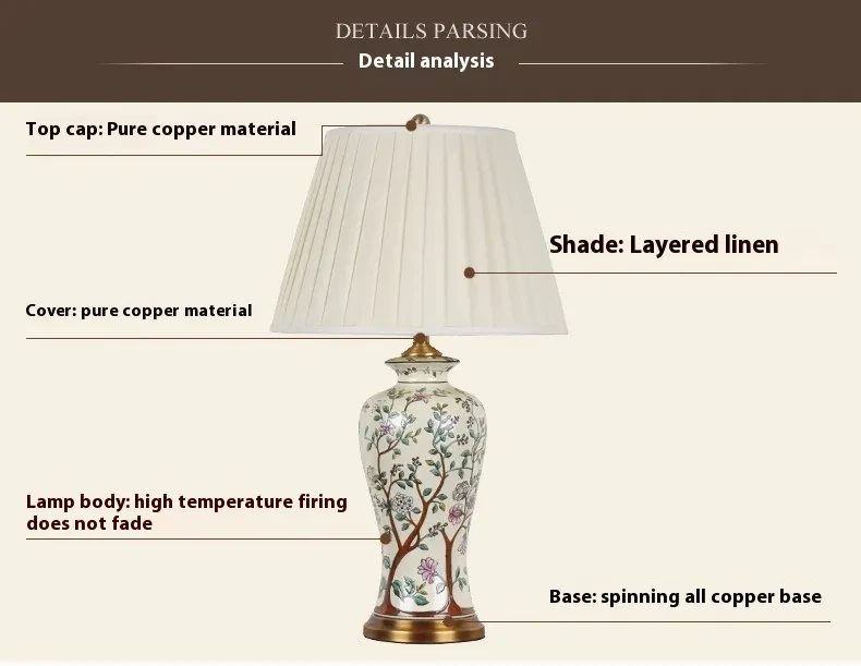 Ceramic Table Lamp Classical Household