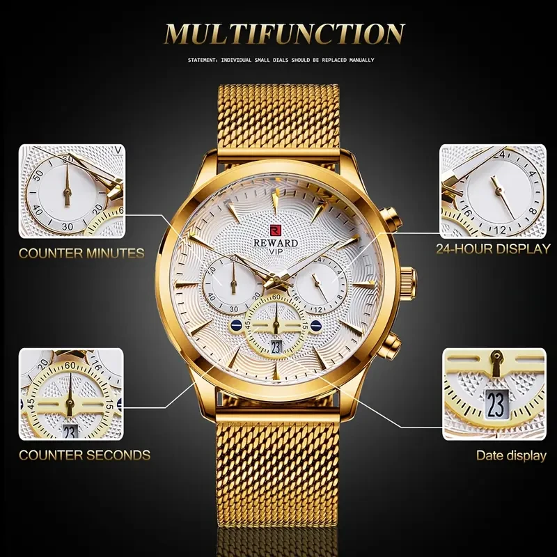 REWARD Mens Luxury Chronograph Watch