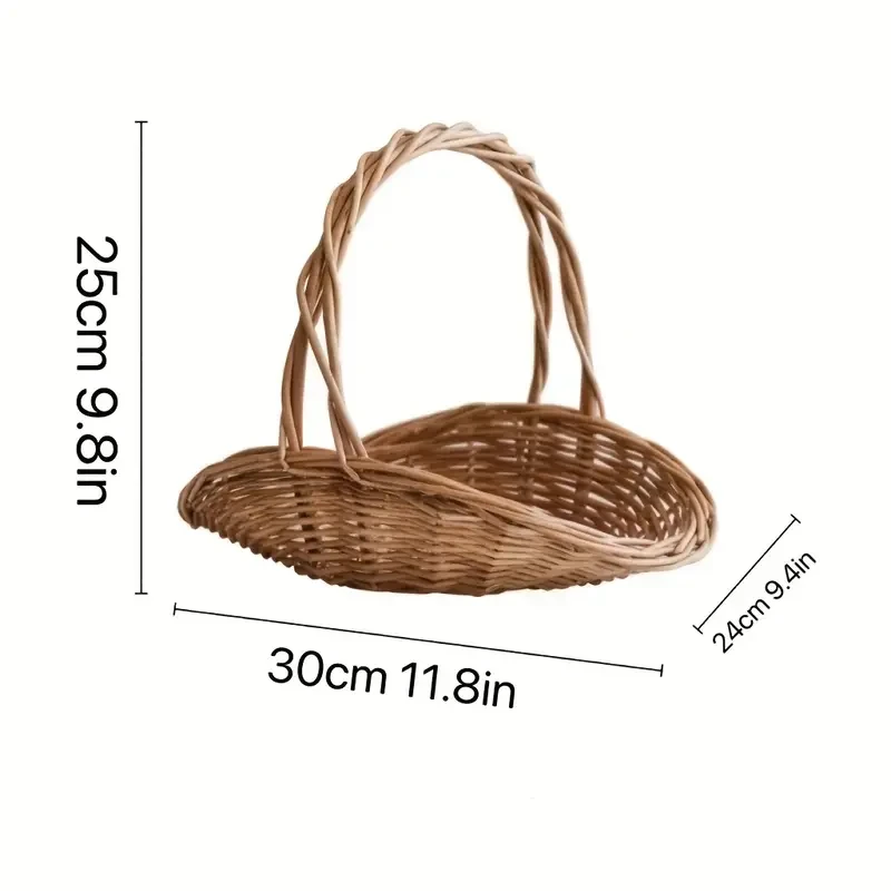 Handcrafted Rattan Woven Basket for Flowers & Gifts