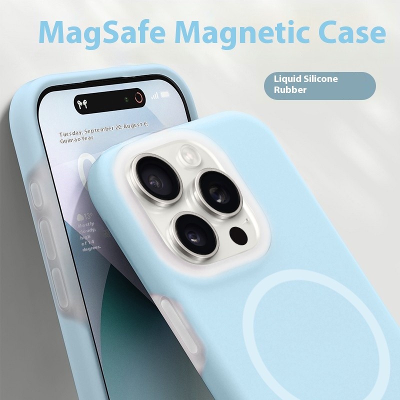 Solid Color Jelly Magnetic Liquid Silicone Phone Case