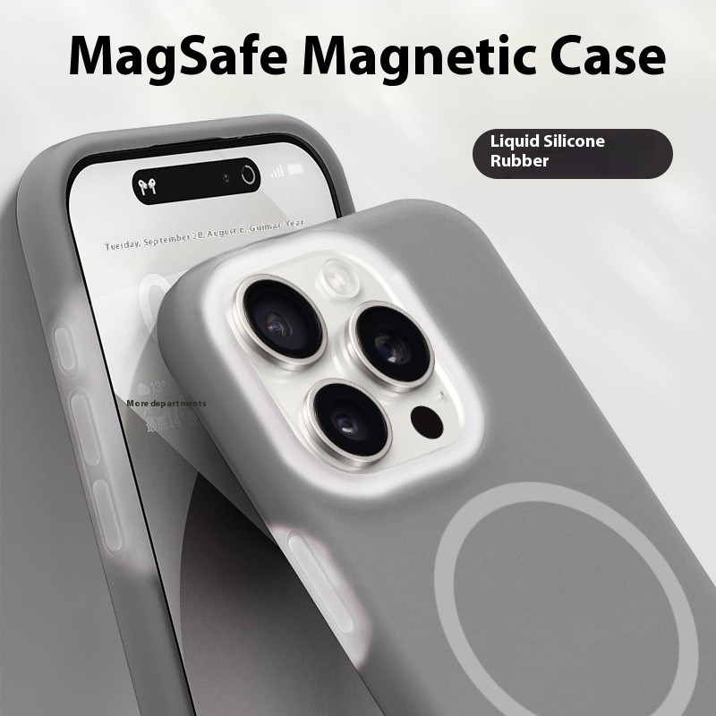 Solid Color Jelly Magnetic Liquid Silicone Phone Case