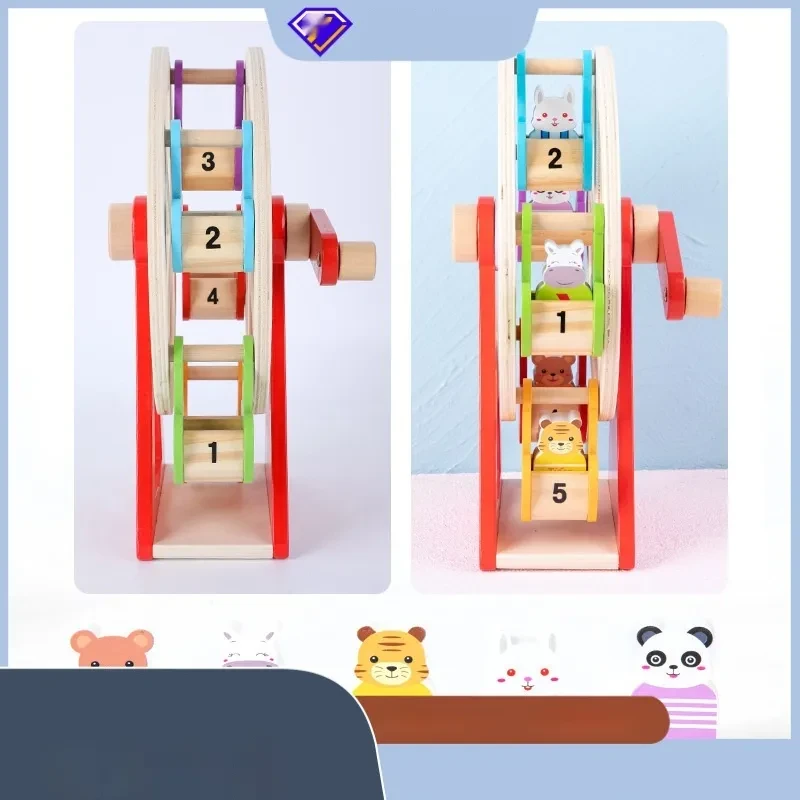 Wooden Animal Hand Ferris Wheel Baby toy