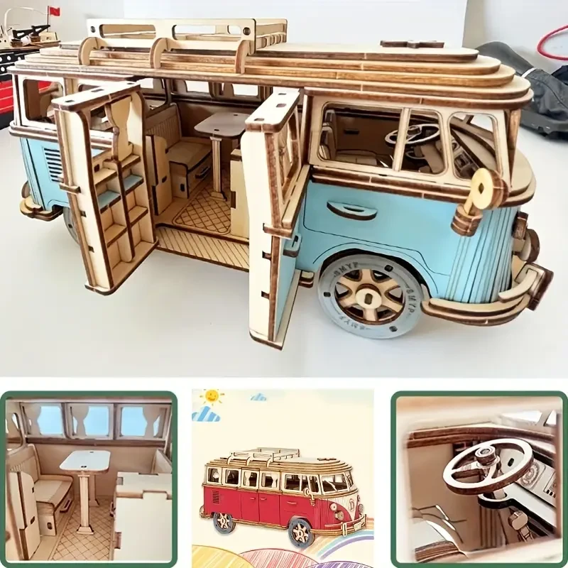 Wooden Puzzle Camping Car
