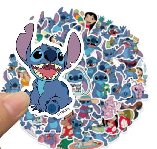 51PCS Cute Cartoon Lilo & Stitch Stickers DIY Diary Laptop Luggage Skateboard Graffiti Decals Fun Classic Toy