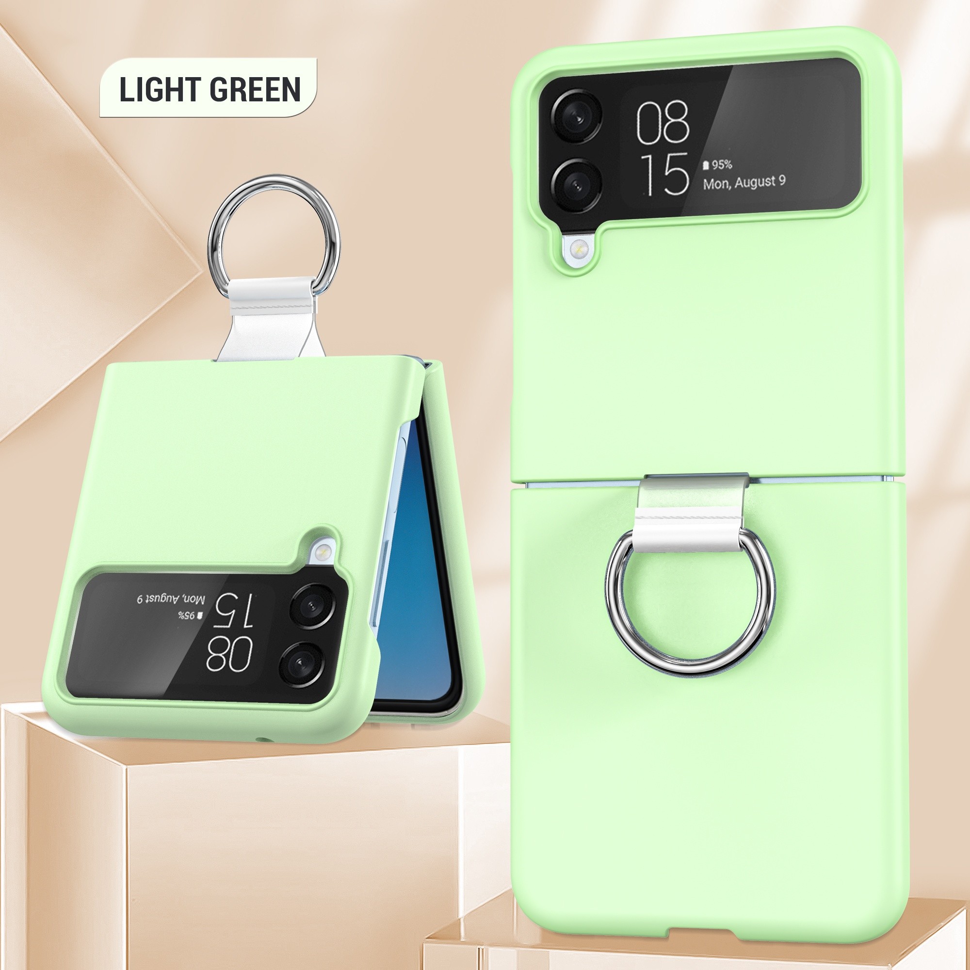 Transparent Protective Case For Galaxy Zflip4 Fastened Ring