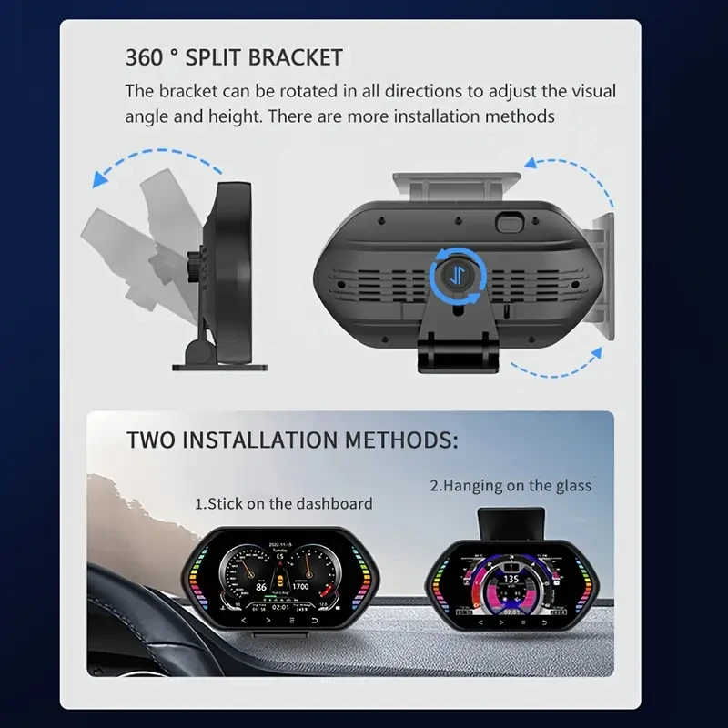 KWHfor UD Universal Car Hfor UD Head Up Display, 11.43cm Multifunction LCD Instrument Cluster
