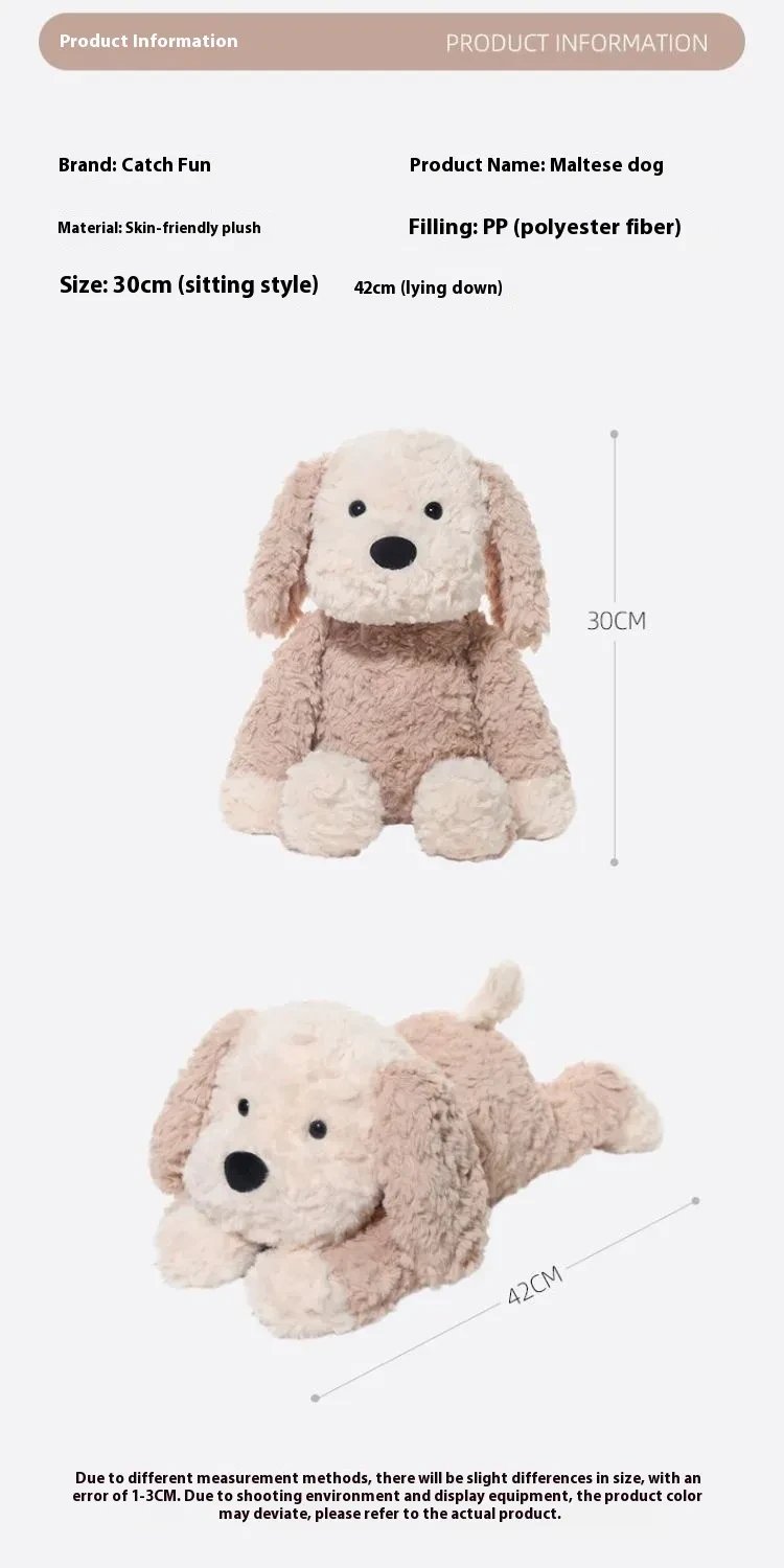 Catch Maltese Dog Plush Toy Cute