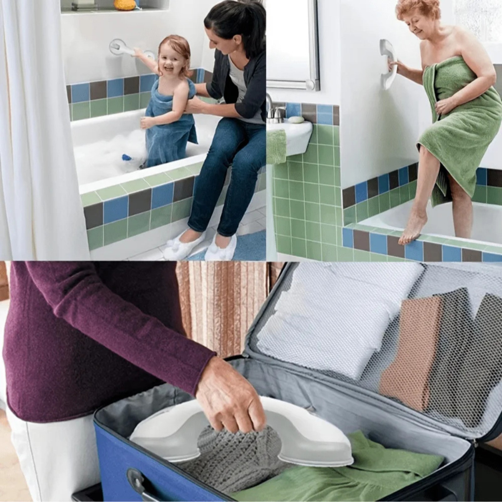 Safety Auxiliary Handles Non-Slip Support Parts Bathroom Vacuum Suction Cups Suction Handrails Galass Door Window Handle