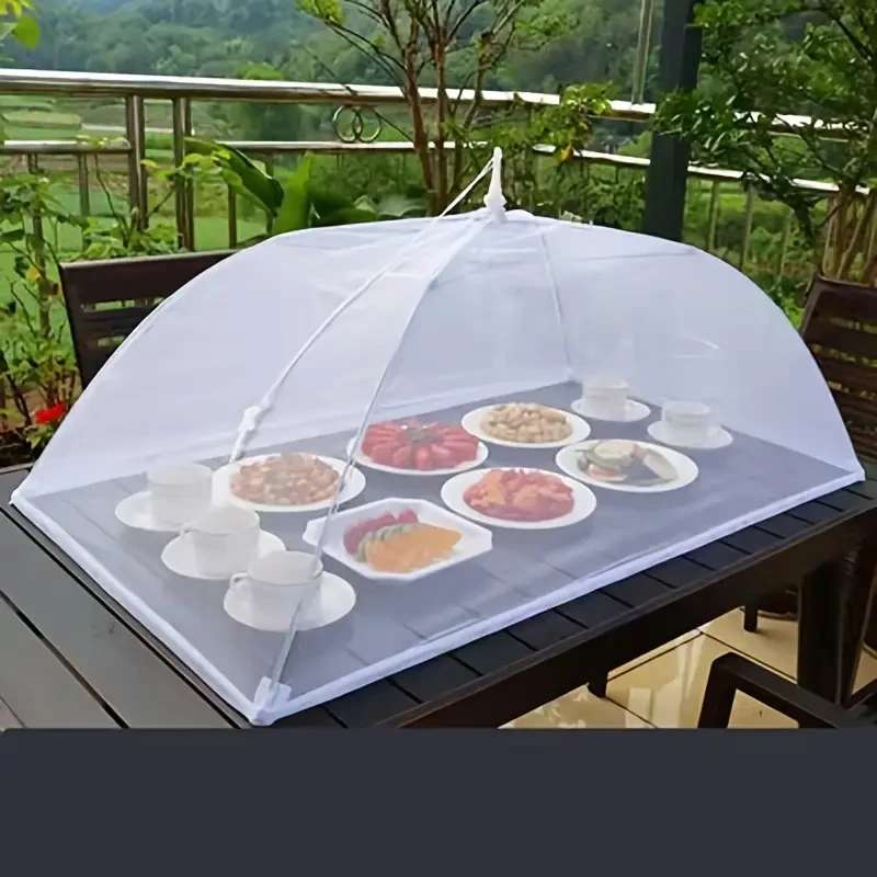 Large Pop-Up White Mesh Food Cover Tent