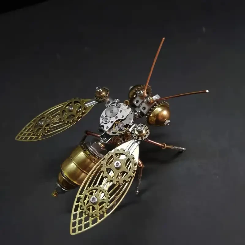 Steampunk Mechanical Bee 3D Puzzle - Golden Metal Insect Model Kit for DIY Craft