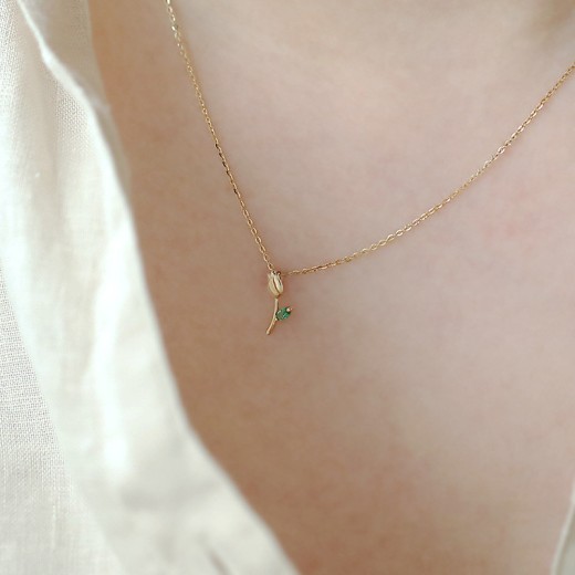 S925 Sterling Silver Rose Necklace Feminine Pendant Small Flower