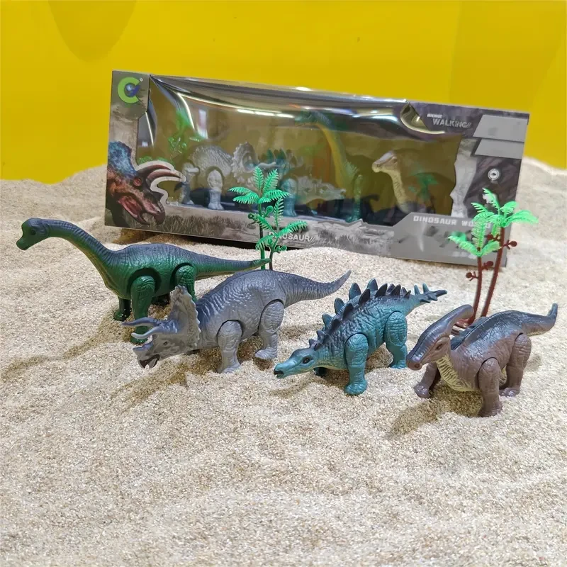 Battery-Free Walking Dinosaur Toys: 4-Pack Set