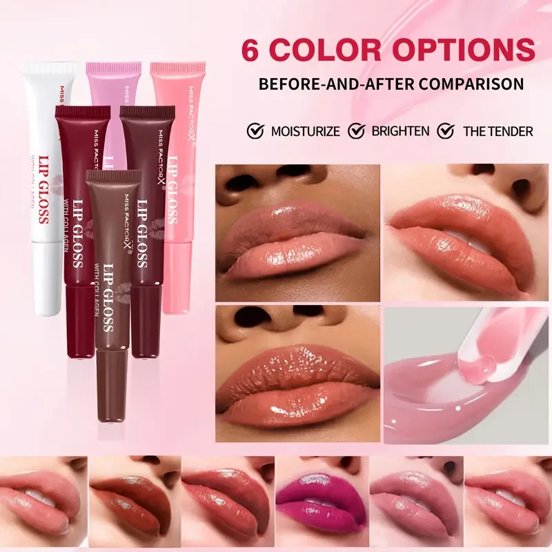 6pcs MISS FACTORX Lip Gloss Set for Women