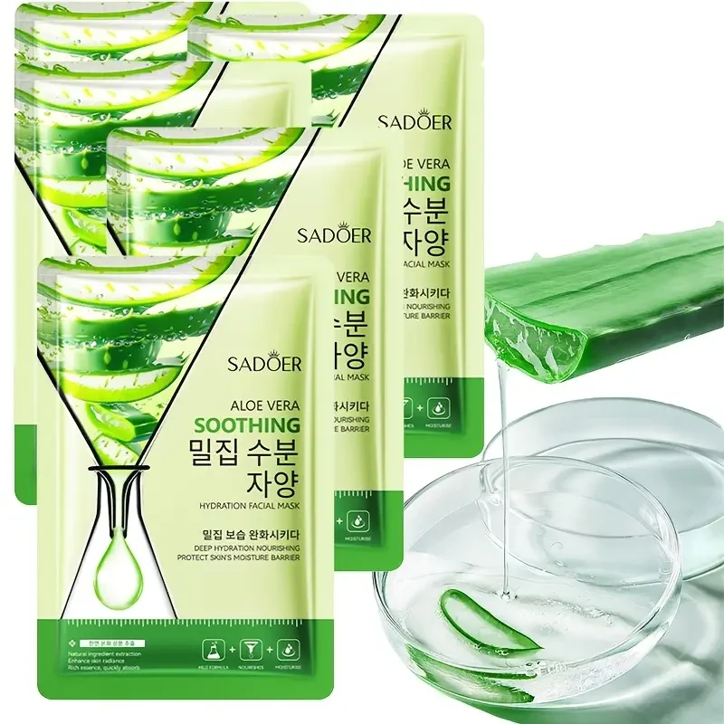 SADOER 10-Pack Aloe Vera Facial Masks