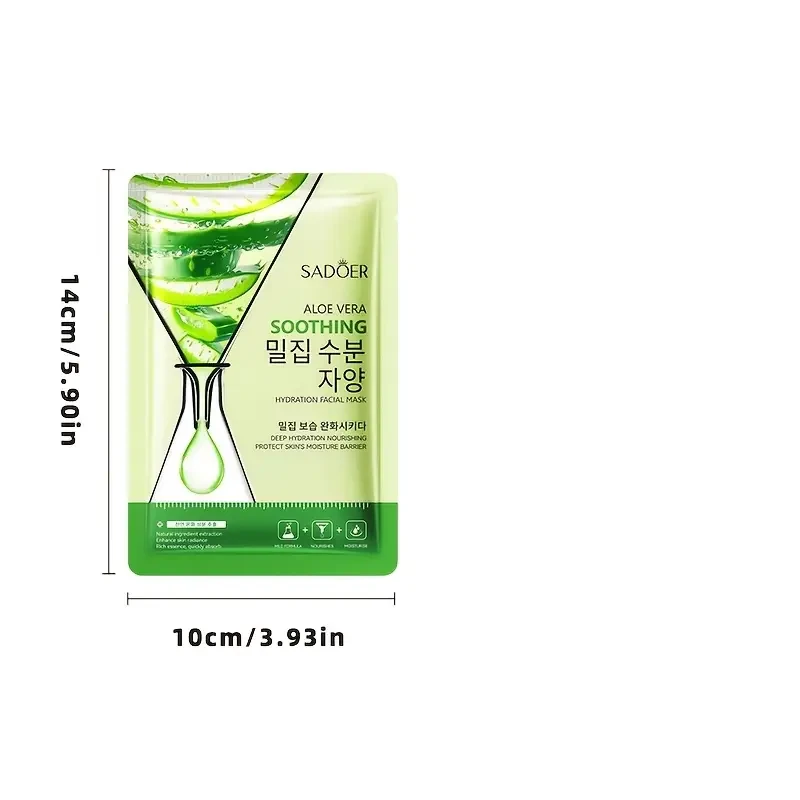 SADOER 10-Pack Aloe Vera Facial Masks