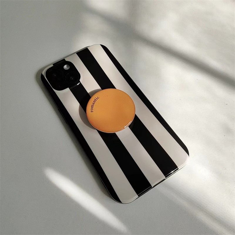 Simple Striped Bracket Phone Case Protective Case Silicone Soft Case