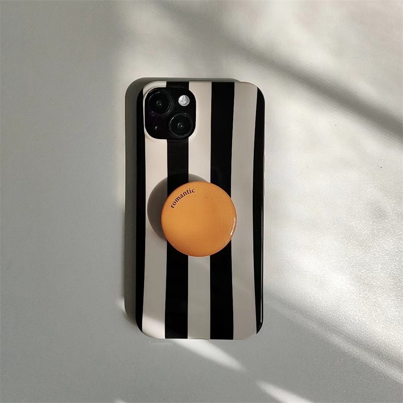 Simple Striped Bracket Phone Case Protective Case Silicone Soft Case
