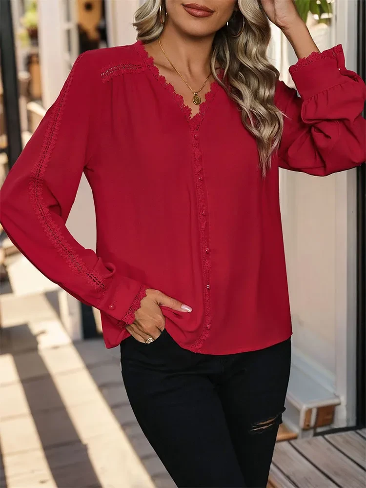 Red Short Sleeve Blous