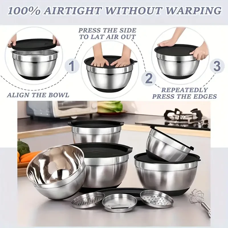YUHUPHYLLIC 8pcs Mixing Bowl Set