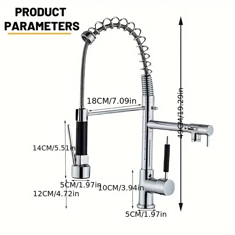 DEMANKE Modern Kitchen Faucet with Dual Nozzles