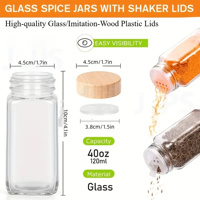 12pcs LDQ Glass Spice Jars