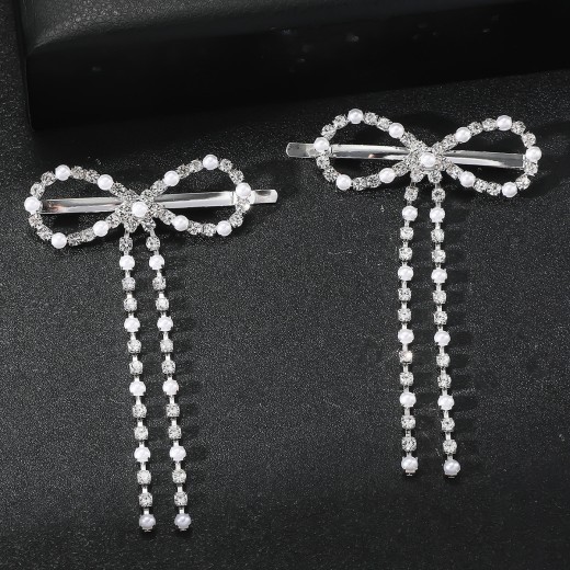Bow Barrettes Side Long Tassel