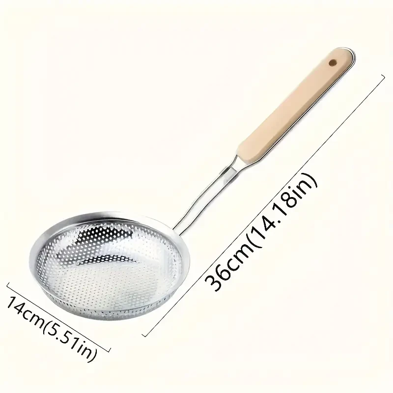 WONGIRL Premium Stainless Steel Colander with Wooden Handle