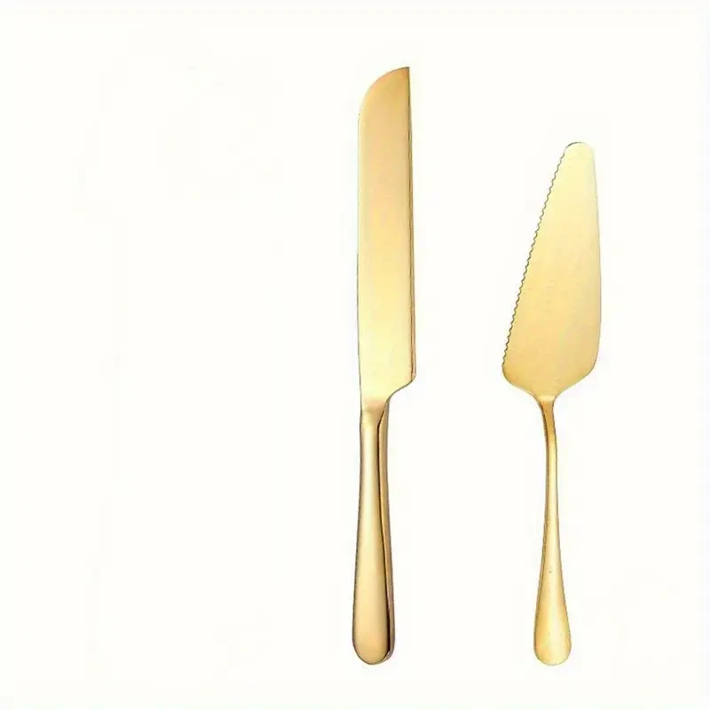 Durable Stainless Steel 2pcs Cake Knife and Spatula Set