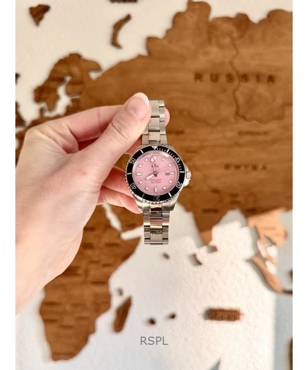 Ratio FreeDiver Sapphire Stainless Steel Candy Pink Dial Quartz RTFL809 200M Women's Watch