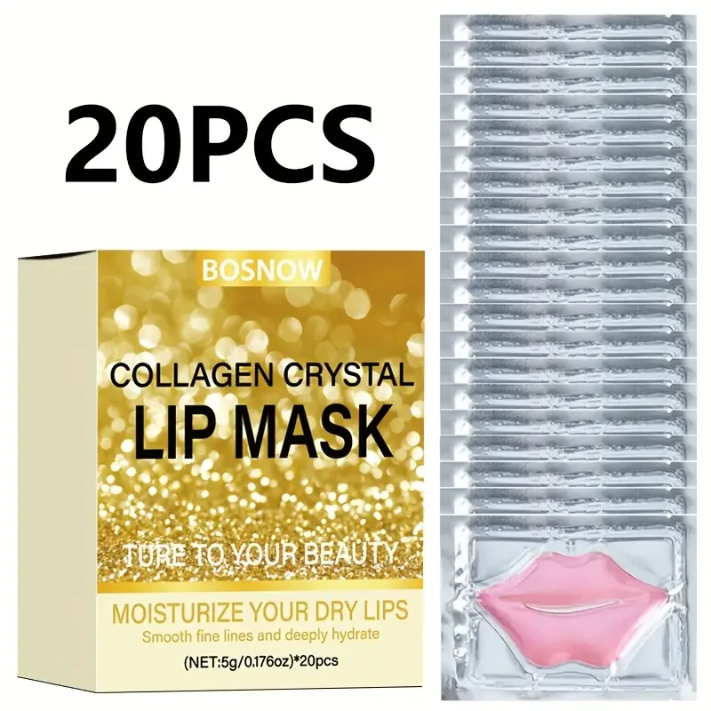 20pcs Collagen Crystal Lip Mask Moisturizes Dry Lips